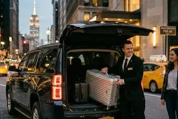 Hourly chauffeur service NYC car at an airport pickup