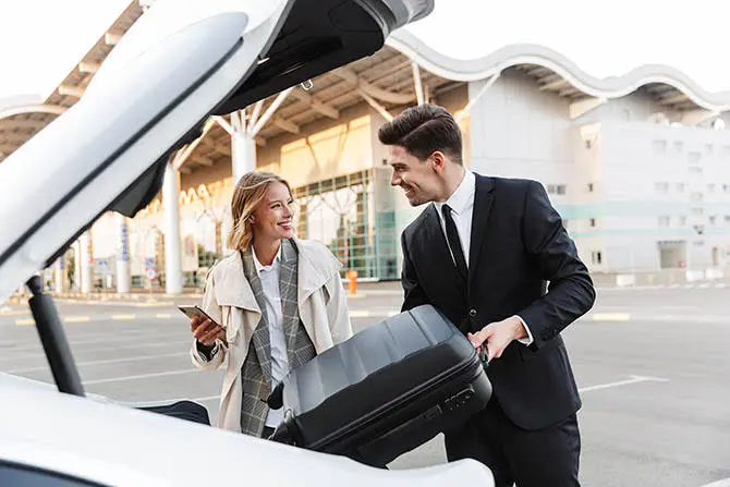 NYC airport transportation car ready for a multi-stop travel day